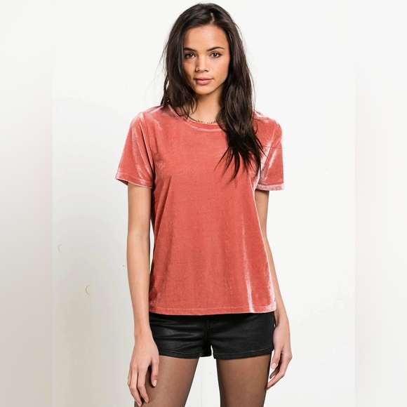 Volcom Tops - Volcom Velour You In Tee - Rustic Red, Size S